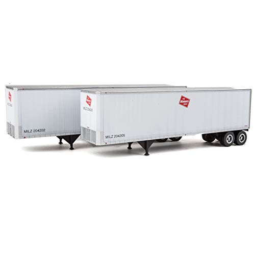 Walthers HO Scale 40' Trailmobile Trailer 2-Pack Milwaukee Road (White/Red Logo)