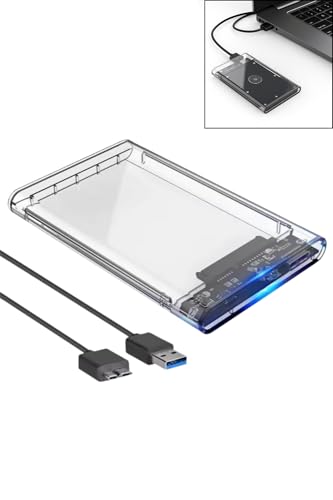 Case Externa Para HD transparente Alta Velocidade e Conexão USB 3.0 Transmissão de 6gbps Sata 3 Suporta SSDs e HDs de até 3TB Transparente