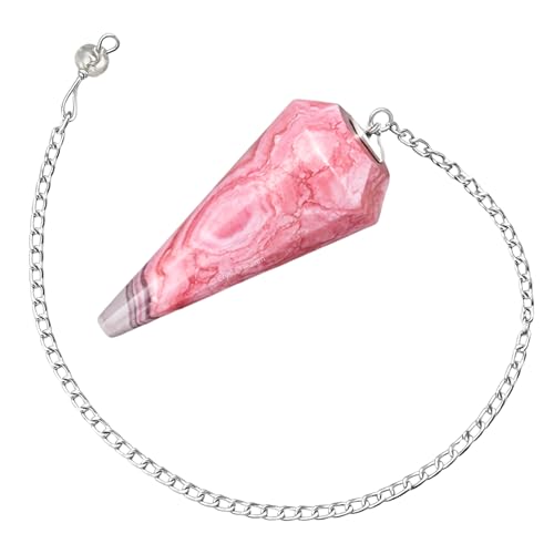 Image of Rhodochrosite Pendulum Dowsing Tool - Natural Crystal Pendulum for Spiritual Guidance - Premium Dowser Pendulum for Accurate Divination and Energy Healing - Perfect for Energy Healing