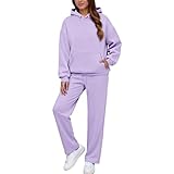 QJDFLL Kapuzen Trainingsanzug, fleecegefüttertes zweiteiliges Outfit mit Jogginghose, Bequeme Sportbekleidung für lässigen Wintersport(PP1,XXL)