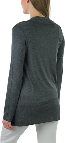 Image of ToBeInStyle Womens Open Front Long Sleeve Lightweight Asymmetrical Draped Cardigan with Side Pockets