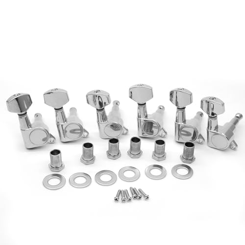 harpfeas 6 Pieces 6R Guitar tuner pegs,small Square Sealed guitar tuning pegs tuners machine...