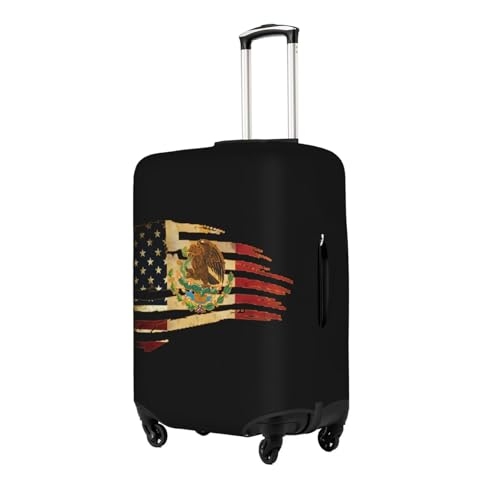 Travel Luggage Cover Vintage Mexican America Flag Combination Fashion Washable Baggage Suitcase Protector Fit For Luggage Small2