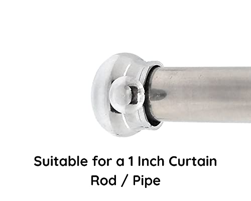 Image of FAPBADRI Simple Curtain End Caps /Finials for a 1 inch Pipe /Rod, Colour - Silver Glossy, 2 Pieces