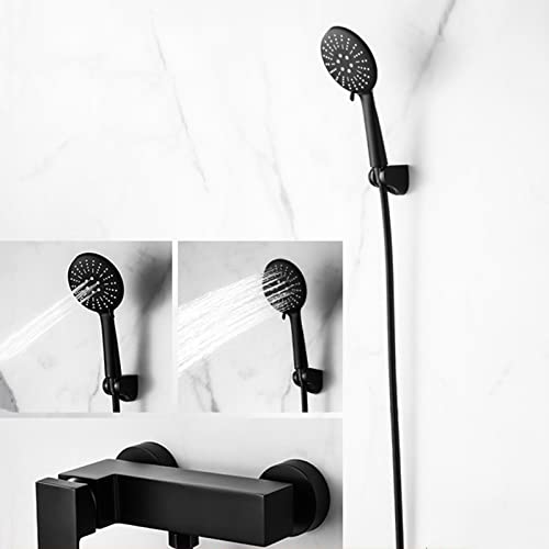 Pommeau de douche et flexible noir 3 modes pour mitigeur - 4