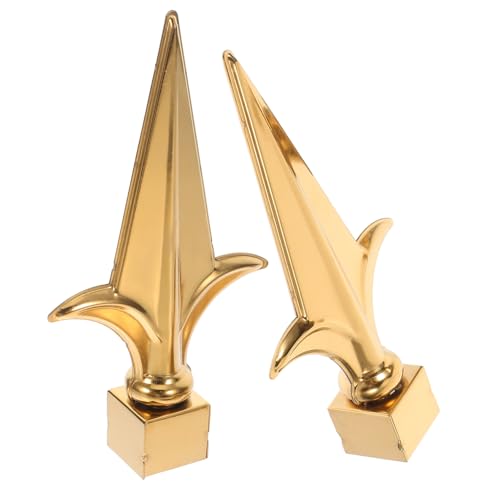 Yardwe Puntale Per Asta Della Bandiera in Acciaio 2 Pezzi, Accessori Per Asta Da Giardino Design a Punta, Terminale Resistente Per Recinzioni Ornamentali Da Esterno