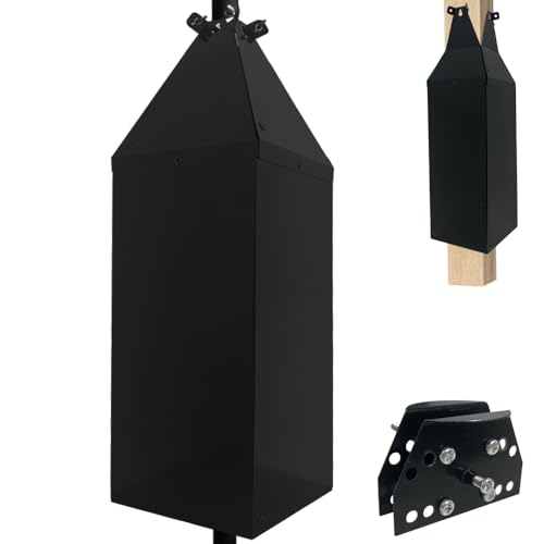 Pirateant 24.4Inch Metal Squirrel Baffle Adjustable Opening Size for Up to 4x4 Inch Wide Wooden Post Squirrel Baffle for Bird Feeders Without Removing Bird Feeder Poles Or Shepherds Hooks.