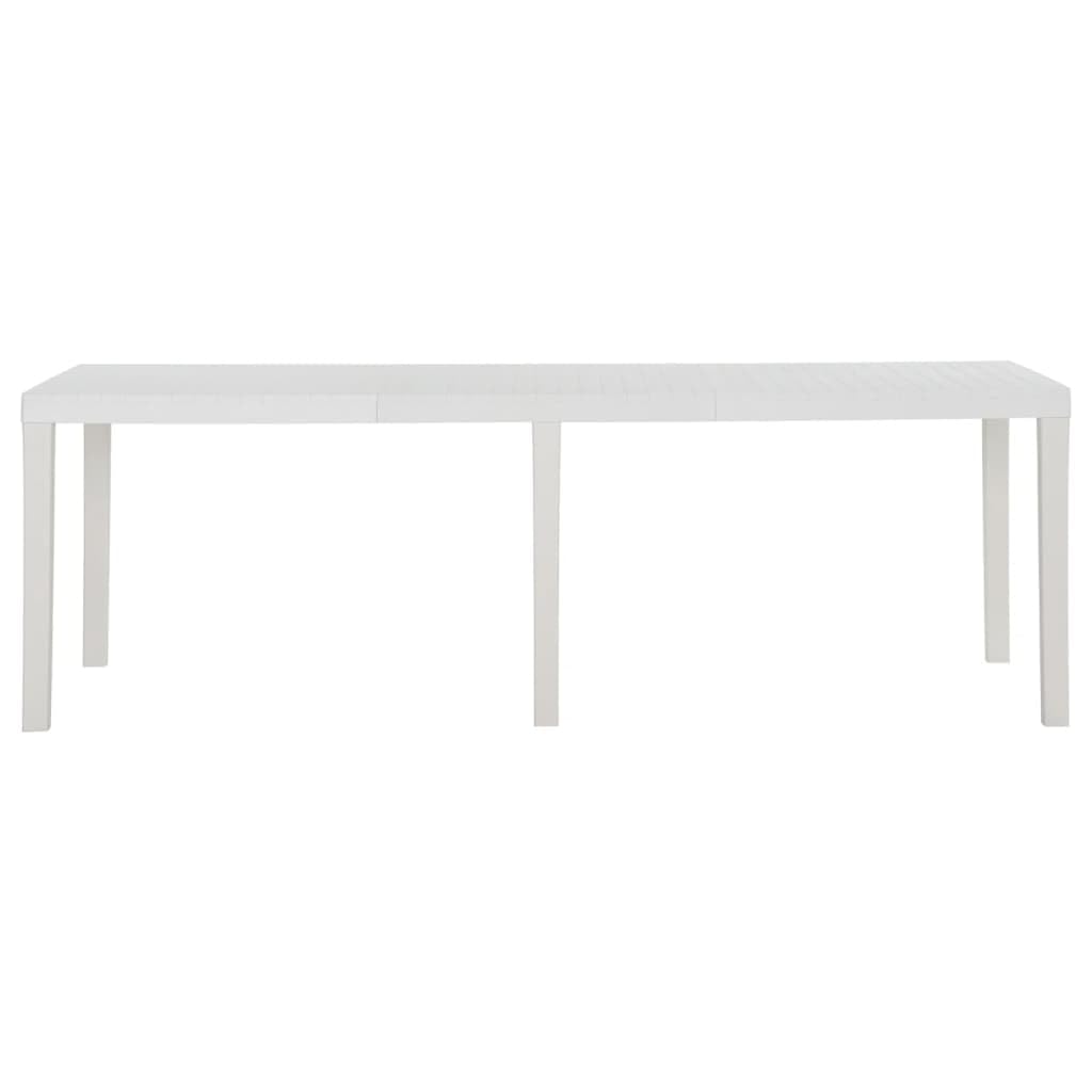 vidaXL Tavolo da giardino 220 x 90 x 72 cm PP Bianco