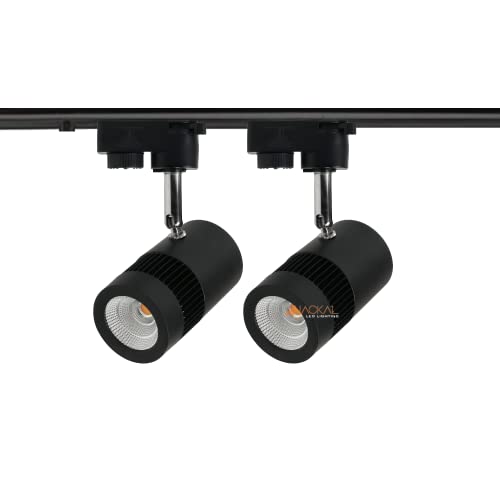 Image of JACKAL 9 Watt Warm White LED Track Light - Trackway Not Included | Spot, Focus, Picture Light (Pack of 2), with Rotatable Head | ideal for Showrooms, Shops and Living Room