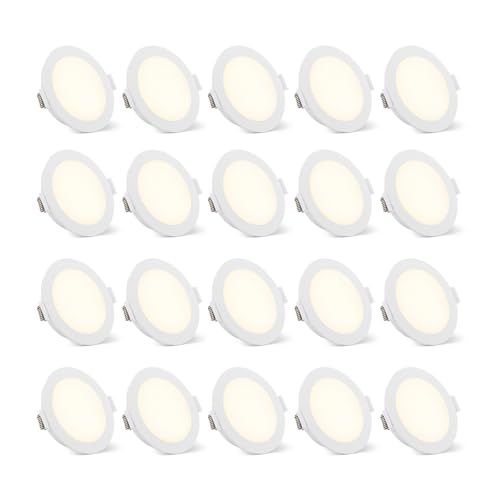 Spot LED Encastrable Extra Plat Cuisine Salon Chambre Blanc Chaud 20 Pcs
