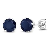 [Gem Stone King] 2カラット 天然 サファイア ピアス レディース シルバー925 金属アレルギー対応 9月 誕生石 誕生日プレゼント