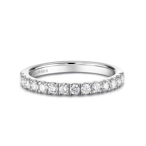 AGVANA Eternal Glow 0.42 Ct. Tw. Lab Grown Diamond Ladies Eternity Wedding Anniversary Stackable Band Ring in Sterling Silver Engagement Promise Wedding Band Ring for Women (D-E Color, VS Clarity)4