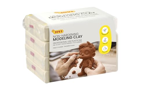 Jovi - Non-Hardening Pre-Sculpt Clay 3 Pounds Total 4 White Bars x 0.77lb