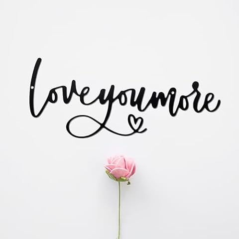 Love You More Sign Metal Wall Decor Love You More Metal Wall Decor Hanging for Living room Bedroom House Decoration for Housewarming Wedding Anniversary Valentine Gift Cover