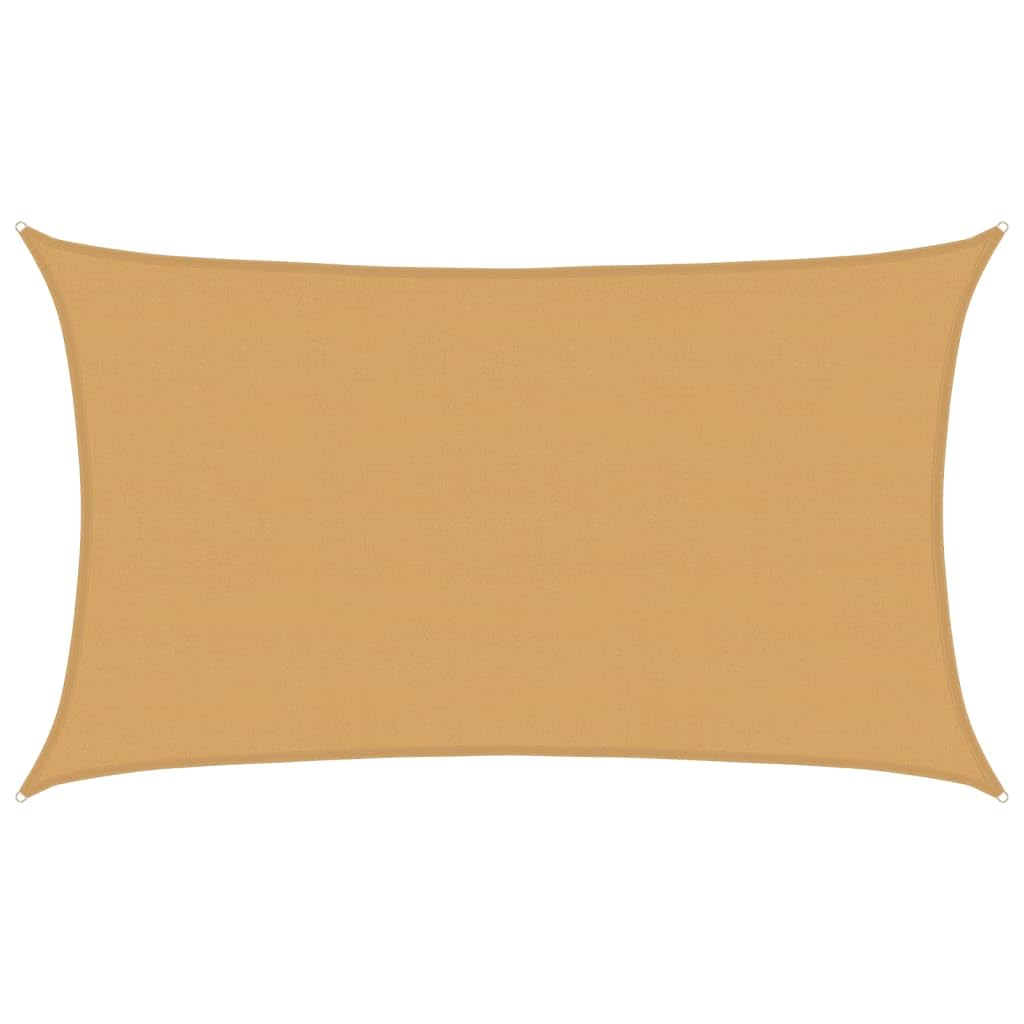 vidaXL Vela Parasole 160 g/m² Rettangolare Sabbia 5x8 m in HDPE, vela ombreggiante, ombra da patio, tettoia ombreggiante, vela da giardino, tettoia