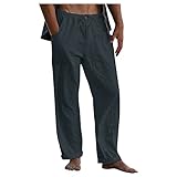 Jogging Pants Men, Men Hiking Pants Linen Pants for Men Contemporary Comfortable Quality Soft Linen