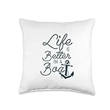 Fun Life is Better on a Boat Cruising Lovers and Boaters Throw Pillow
