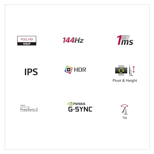 Image of LG Ultragear 69 cm IPS FHD, G-Sync Compatible, HDR 10, Gaming LCD Monitor, Display Port, HDMI x 2, Height Adjust & Pivot Stand, 144Hz, 1ms, 1920 x 1080 Pixels Made in India- 27GL650F (Black)