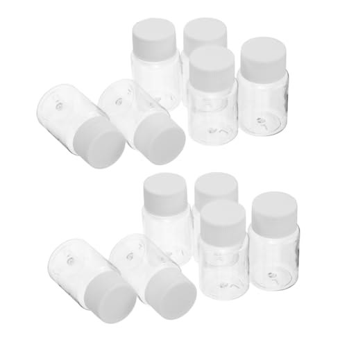 FRCOLOR 25個透明プラスチック製広口装取?瓶 用 カプセル収納対応 小型蓋付きサンプル保管容器 多機能 詰め替え簡単 旅行携帯用