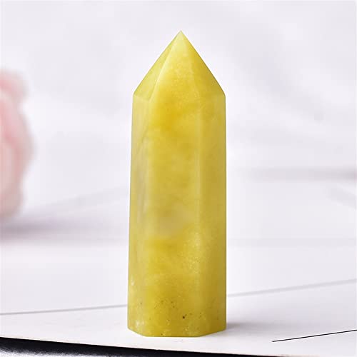 1 pc Naturel Cristal Point Citron Jade Pierre Obélisque Jaune Quartz Tour for La Décoration De La Maison Pyramide DIY Cadeau Convient for La Décoration De Meubles Crystal Specimen ( Color : Lemon Jade