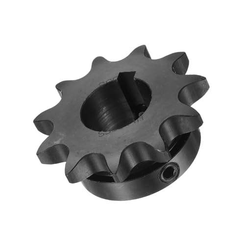 Image of uxcell #50 Chain Roller Sprocket B Type, 1 inch Bore 11 Tooth Single Strand Chain Sprocket, Carbon Steel, Keyway with Set Screws