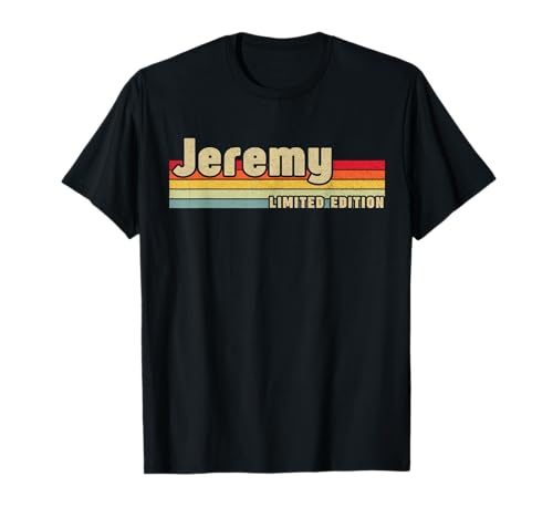 First Names Apparel Jeremy Unisex-Adults and Kids Black Small Crew Neck Short Sleeve T-Shirt Personalized Gift T-Shirts Christmas Birthday
