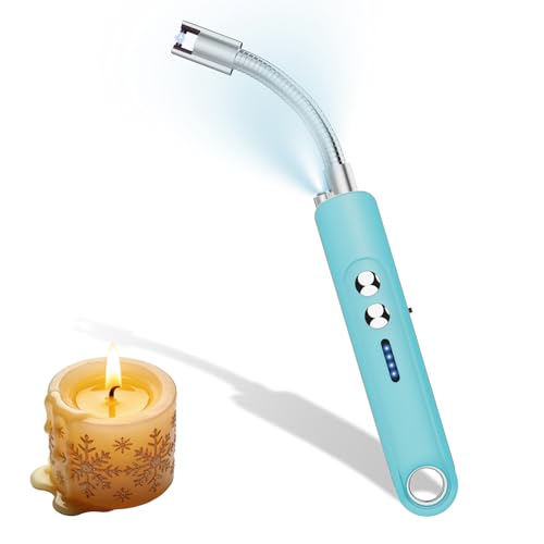 Encendedor eléctrico recargable USB con cuello flexible azul miniatura 1