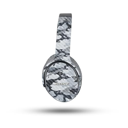 Image of MightySkins Carbon Fiber Skin Compatible with Bose QuietComfort 35 II Headphones - Gray Camouflage | Protective, Durable Textured Carbon Fiber Finish | Easy to Apply