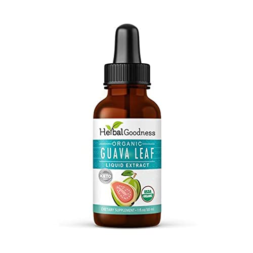 Guava Leaf Extract - Organic Guava Leaves - Hojas de Guayaba for Health & Wellness Immune Support Hair Skin and Nails Supplement | Non-GMO |1oz Bottle - Herbal Goodness
