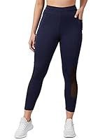 BLINKIN Women's Gym Wear Tights | Track Pants with Mesh Insert & Side Pockets : Ideal for Active Wear, Yoga & Workout - The Ultimate Gym Pants for Women & Girls(1582,Color_Navy Blue,Size_L)