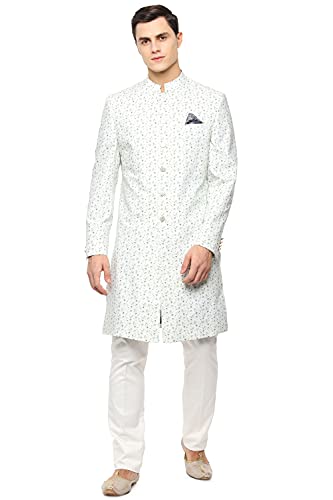 Image of Van Heusen Men's Cotton Blend White Two Piece Suit Business Pants Set