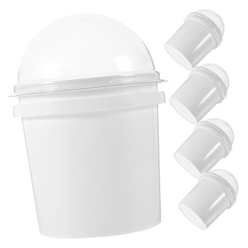 GLEAVI 6pcs Reusable Popcorn Buckets with Dome Lid Food Containers for Snacks Plastic Bowl for Parties and Movie Transparent Design for