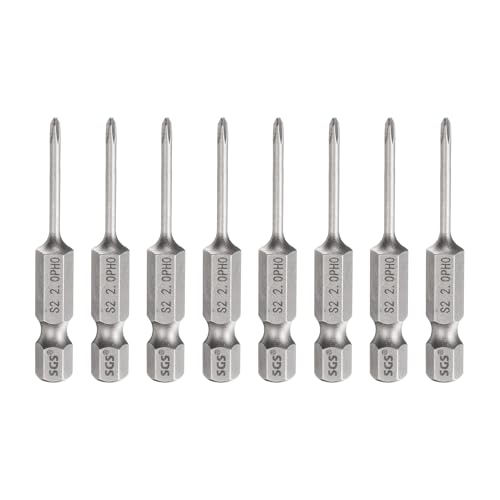 Image of sourcing map 8pcs #0 Phillips Screwdriver Bit PH0 1/4" Hex Shank 2" (50mm) Long 2mm Rod Magnetic Cross Head Drill Bits S2 Steel Industrial Screw Driver for Electric Power Tools, Gray