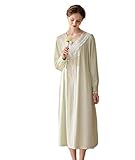 HEARTTOUCH Women Vintage Nightgowns Cotton Long Sleeve Nightgown Victorian Nightdress Pajama Nightwe