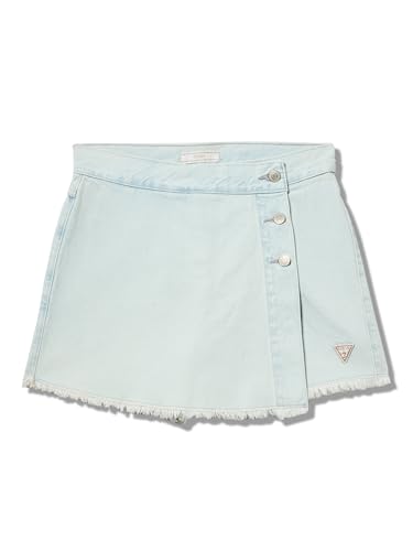 GUESS Girls Rigid Denim Skort, Transparent Summerlight Wash, 10