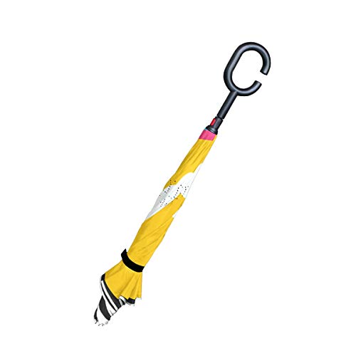 Orezi Cartoon Llama Drawing Reverse Umbrella Large Double Layer C-Shaped Handle Folding Umbrella Windproof Uv Protection Golf Umbrella For Woman And Men #TOP3