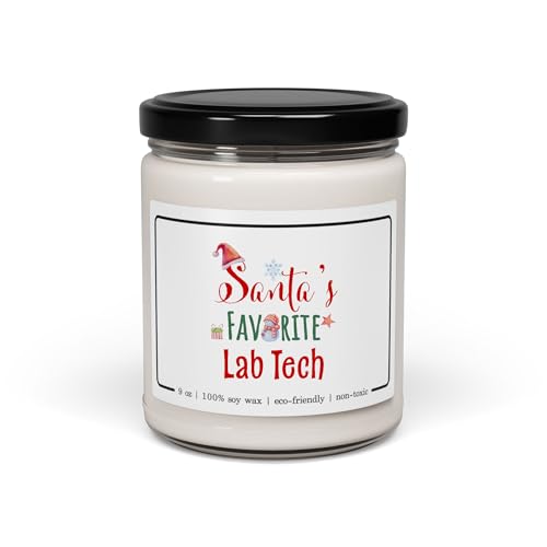 Santa's Favorite Lab Tech Candle - Christmas Gifts for Laboratory Technician Lab Technician Research Technician Boss Party Decor - Xmas, New Year - Cinnamon Vanilla Scent, 9oz