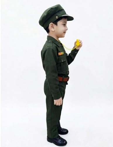 Image of BookMyCostume Kids 6-Pcs Forces & Community Helper Costume Collection - Army, Military, Navy, Police & Soldier Outfits - Fancy Dress for Patriotic Events, School Annual Day, Role-Play & Competitions