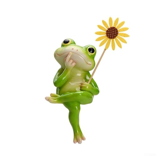 ZMdooreasy Figure stravaganti della rana per statue della resina della decorazione del giardino per spazi esterni e mini stagni