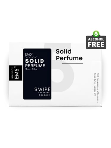 Image of EM5 Solid Perfume | Alcohol Free & Non-Greasy Cologne | Strong & Long Lasting Fragrance | 12g (Swipe (Floral, Citrus, Fresh, Spicy))