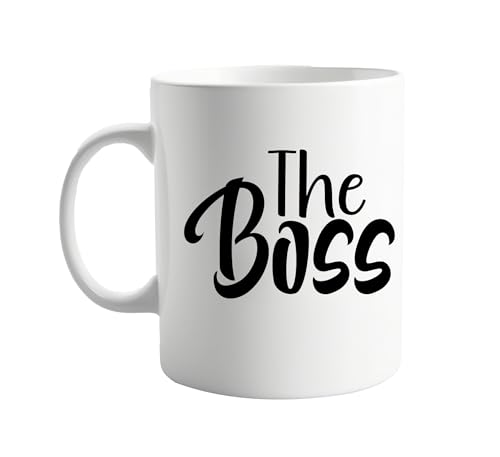 signkitsuk The Boss 11oz Ceramic Coffee Mug Humorous Coffee Cup for Boss Manager or Leader Office Desk Gift for Work Birthday or Appreciation