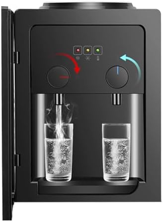 WATERLEIDING WATERDISPENSER EVEREST KOUD/HEET WATER ZWART MET INGEBOUWDE CUP DISPENSER