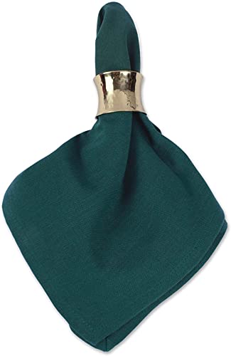 Image of Cotton Mercerised Dining Table Napkins, Set of 4, Solid Plain Colour, Heavy Weight,More Than 2 cm Mitered Hem,Washable at 40C (Green, 45 X 45 Cms)