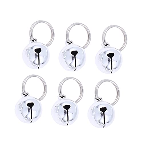 Happyyami Pet Bells Accessory Set 10pcs Metal Necklace for Dogs Cats Open Design Easy On/Off Silver Color