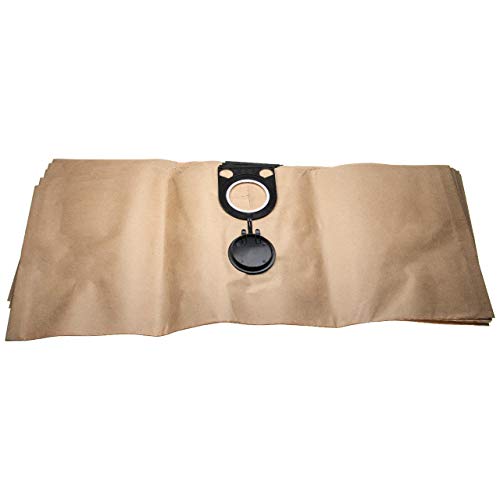 vhbw 5X Staubsaugerbeutel kompatibel mit Metabo ASA 1200, ASA 1202, ASA 32 L Staubsauger - Papier, 76.3cm x 30.1cm, braun