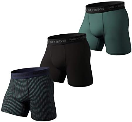 Pair of Thieves Super Fit Men’s Solid Boxer Briefs, 3 Pack Underwear, AMZ Exclusive