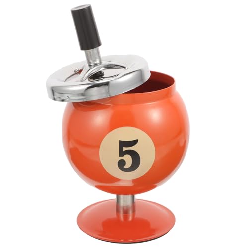 FENICAL Windproof Iron Ashtray for Cigarettes with Push-down Automatic Extinguishing,