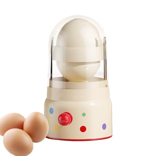 Eierdreher aus ABS – 15,5 cm Schneebesen, manueller Mixer | Manueller Eiermixer und Tumbler, Schneebesen zum gleichmäßigen Mischen Weiß & Gelb, ideal für Küche zu Hause, Camping & Küche