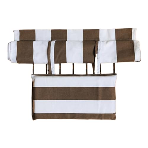 AEIOFU Sling Chair Replacement Fabric 45x17 Striped Sling Chair Fabric with Pillow Long Lasting Heavy Duty Canvas for Seaside, Deck, Patio, Garden, Light Brown