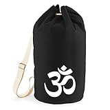 Sac de fitness durable : Fabriqué à 100 % en coton biologique, ce Om Sac de sport respectueux de l'environnement et de qualité durable.